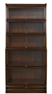 Casa Padrino Luxus Mahagoni B�cherschrank mit 5 Glast�ren und Schublade Dunkelbraun 86 x 36,5 x H. 197 cm - Luxus M�bel