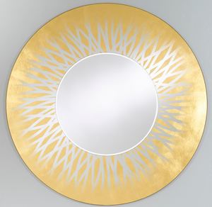 Casa Padrino Designer Wohnzimmer Spiegel / Wandspiegel Gold  105 cm - Luxus Kollektion