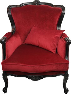 Casa Padrino Luxus  Barock Sessel Bordeaux / Schwarz  - Luxus Barock Mbel - Made in France - Hotel Restaurant Mbel