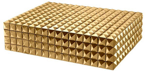 Casa Padrino Luxus Schmuckschatulle / Schmuckkasten mit Deckel Gold 40 x 30 x H. 10 cm - Luxus Accessoires