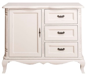 Casa Padrino Landhausstil Kommode mit T�r und 3 Schubladen Antik Hellgrau 110 x 48 x H. 89 cm - Landhausstil Wohnzimmerm�bel