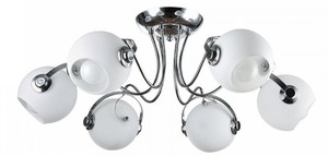 Casa Padrino Designer Deckenleuchte Silber / Wei�  76 x H. 28 cm - Moderne Deckenlampe mit kugelf�rmigen Lampenschirmen