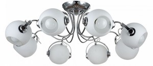 Casa Padrino Designer Deckenleuchte Silber / Wei�  86 x H. 28 cm - Moderne Deckenlampe mit kugelf�rmigen Lampenschirmen
