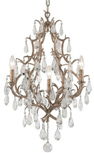 Casa Padrino Luxus Barock Kronleuchter Bronze  51 x H. 77,5 cm - Handgefertigter Schmiedeeisen Kronleuchter mit edlen venezianischem Kristallglas Beh�ngen in Tropfenform