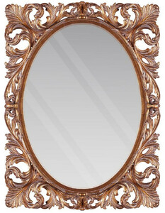 Casa Padrino Barock Spiegel Kupferfarben 92 x 6 x H. 123 cm - Handgeschnitzter Wandspiegel im Barockstil - Garderoben Spiegel - Wohnzimmer Spiegel - Barock M�bel