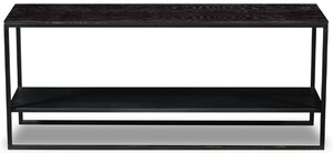 Casa Padrino Luxus Konsole Anthrazitgrau 120 x 35 x H. 51 cm - Massivholz Konsolentisch mit Edelstahl Gestell - Luxus Mbel