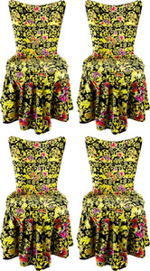 Pomp��s by Casa Padrino Luxus Barock Schloss Esszimmerst�hle Butterflies & Flowers Mehrfarbig / Schwarz / Gold - Pomp��se Barock St�hle designed by Harald Gl��ckler - 4 Esszimmerst�hle - Barock M�bel