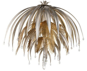 Casa Padrino Luxus Kronleuchter Palme Silber / Gold  60 x H. 55 cm - Moderner Metall Kronleuchter mit Swarovski Kristallglas - Hotel & Restaurant Kronleuchter
