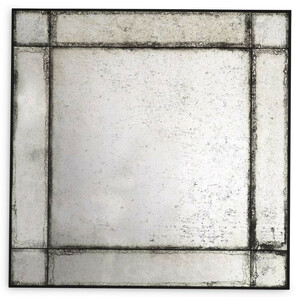 Casa Padrino Luxus Wandspiegel 100 x 3 x H. 100 cm - Quadratischer Spiegel mit Mahagoni Rahmen und antikem Spiegelglas - Wohnzimmer Spiegel - Schlafzimmer Spiegel - Garderoben Spiegel