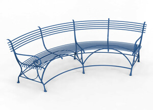 Casa Padrino Jugendstil Gartenbank 190 x 148 x H. 90 cm - Verschiedene Farben - Gebogene Schmiedeeisen Bank mit Pferdehuf F��en - Jugendstil Schmiedeeisen Garten & Terrassen M�bel