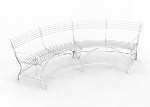 Casa Padrino Jugendstil Gartenbank 190 x 148 x H. 90 cm - Verschiedene Farben - Gebogene Schmiedeeisen Bank mit Pferdehuf F��en - Jugendstil Schmiedeeisen Garten & Terrassen M�bel