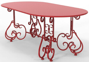 Casa Padrino Jugendstil Gartentisch 200 x 100 x H. 73,5 cm - Verschiedene Farben - Ovaler Schmiedeeisen Garten & Terrassen Tisch - Jugendstil Schmiedeeisen Garten & Terrassen M�bel