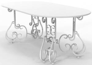 Casa Padrino Jugendstil Gartentisch 200 x 100 x H. 73,5 cm - Verschiedene Farben - Ovaler Schmiedeeisen Garten & Terrassen Tisch - Jugendstil Schmiedeeisen Garten & Terrassen M�bel