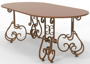 Casa Padrino Jugendstil Gartentisch 200 x 100 x H. 73,5 cm - Verschiedene Farben - Ovaler Schmiedeeisen Garten & Terrassen Tisch - Jugendstil Schmiedeeisen Garten & Terrassen M�bel