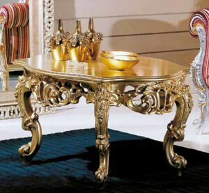 Casa Padrino Luxus Barock Couchtisch Gold - Prunkvoller Massivholz Wohnzimmertisch im Barockstil - Barock M�bel - Barock Interior - Edel & Prunkvoll - Luxus Qualit�t - Made in Italy