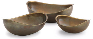 Casa Padrino Luxus Sch�ssel 3er Set Vintage Messing - Serviersch�sseln - Obstsch�sseln - Luxus Deko Accessoires - Hotel & Restaurant Accessoires - Luxus Qualit�t