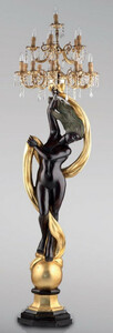 Casa Padrino Luxus Barock Stehleuchte Venus Mehrfarbig / Gold H. 185 cm - Prunkvolle Bronze Stehlampe - Hotel M�bel - Schloss M�bel - Luxus M�bel im Barockstil - Luxus Qualit�t - Made in Italy