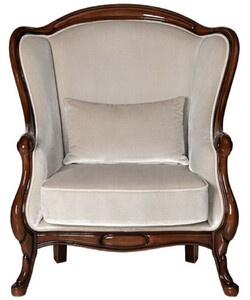 Casa Padrino Luxus Jugendstil Sessel Grau / Dunkelbraun Hochglanz 92 x 84 x H. 96 cm - Eleganter Wohnzimmer Sessel - Wohnzimmer M�bel - Luxus M�bel im Jugendstil - Barock & Jugendstil M�bel