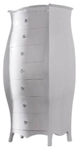 Casa Padrino Luxus Barock Kommode Hochglanz Wei� - Handgefertigte Massivholz Kommode mit 7 Schubladen - Luxus M�bel im Barockstil - Barock M�bel - Barock Einrichtung - Edel & Prunkvoll