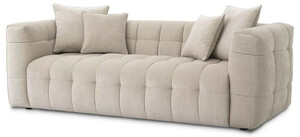 Casa Padrino Luxus Sofa Sandfarben 230 x 100 x H. 75 cm - Wohnzimmer Sofa mit 4 Kissen - Wohnzimmer M�bel - Luxus M�bel - Wohnzimmer Einrichtung - Luxus Einrichtung - Luxus Qualit�t