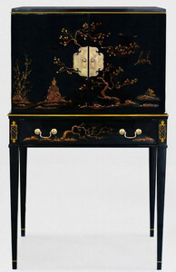 Casa Padrino Luxus Barock Schrank mit 11 Schubladen Schwarz / Gold - Wohnzimmer Schrank im chinesischen Stil - B�roschrank - Luxus M�bel im Barockstil - Barock M�bel - Barock Einrichtung