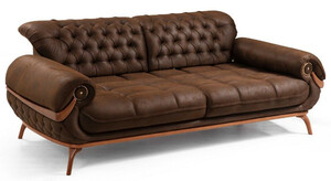 Casa Padrino Luxus Chesterfield Wohnzimmer Sofa mit verstellbaren Rckenlehnen Dunkelbraun / Braun - Chesterfield Wohnzimmer Mbel - Luxus Wohnzimmer Mbel - Luxus Mbel - Luxus Einrichtung