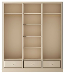 Casa Padrino Luxus Kleiderschrank Beige 200 x 60 x H. 230 cm - Offener Schlafzimmer Schrank - Schlafzimmer M�bel - Hotel M�bel - Luxus Einrichtung - Schlafzimmer Einrichtung - Luxus M�bel