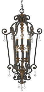 Casa Padrino Barock Kristall Kronleuchter Bronze / Antik Gold  52 x H. 105 cm - Prunkvoller Barockstil Kronleuchter - Wohnzimmer & Hotel Kronleuchter - Barock M�bel - Barock Leuchten