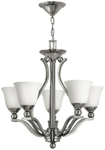 Casa Padrino Luxus Art Deco Kronleuchter Silber / Wei�  61 x H. 62,5 cm - Runder Metall Kronleuchter mit Glas Lampenschirmen - Wohnzimmer Kronleuchter - Art Deco Leuchten - Luxus Leuchten