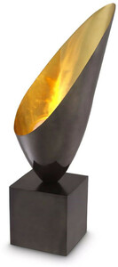 Casa Padrino Luxus Designer Tischleuchte Rotguss / Gold / Schwarz 30 x H. 70,5 cm - Elegante Schreibtischleuchte mit Granitsockel - Luxus Leuchten - Luxus Mbel - Luxus Interior