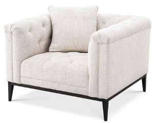 Casa Padrino Luxus Chesterfield Sessel mit Kissen Wei� / Rotguss 103 x 97 x H. 75 cm - Wohnzimmer Sessel - Hotel Sessel - Wohnzimmer M�bel - Chesterfield M�bel - Luxus M�bel - Luxus Einrichtung