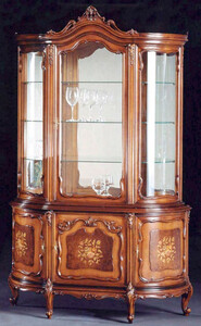 Casa Padrino Luxus Barock Vitrine Braun - Handgefertigter italienischer Barockstil Vitrinenschrank mit 4 T�ren - Barockstil M�bel - Italienische Barock M�bel - Luxus Qualit�t - Made in Italy