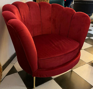 Casa Padrino Luxus Designer Sessel Rot / Gold 96 x 80 x H.81 cm - Wohnzimmer Sessel - Hotel Sessel - Wohnzimmer Mbel - Luxus Mbel - Wohnzimmer Einrichtung - Luxus Einrichtung - Mbel Luxus