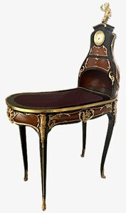 Casa Padrino Barock Sekret�r mit Uhr Braun / Gold - Prunkvoller Schreibtisch im Barockstil - Barock B�rom�bel - Barockstil B�ro M�bel - Barockstil M�bel - Barock M�bel - Barock Einrichtung