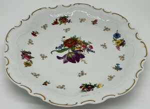 Casa Padrino Luxus Barock Porzellan Teller Wei / Mehrfarbig / Gold  33 cm - Porzellan Essteller - Luxus Barock Porzellan Accessoires - Reichenbach Porzellan - Luxus Qualitt - Made in Germany