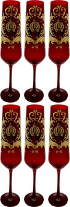 Pomp��s by Casa Padrino Luxus Champagnerglas Set Bordeauxrot / Gold  6 x H. 25 cm - Champagnergl�ser mit 24 Karat Vergoldung - Pomp��se Gl�ser designed by Harald Gl��ckler