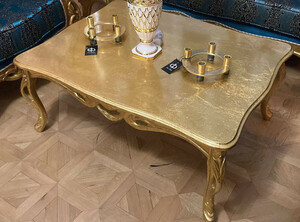 Casa Padrino Luxus Barock Couchtisch Antik Gold - Rechteckiger Massivholz Wohnzimmertisch im Barockstil - Barock M�bel - Luxus M�bel im Barockstil - Barock Einrichtung - Edel & Prunkvoll