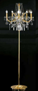 Casa Padrino Luxus Barock Kristall Stehleuchte Gold  55 x H. 185 cm - Prunkvolle Barockstil Stehlampe mit Swarovski Kristallglas - Hotel M�bel - Schloss M�bel - Luxus Qualit�t - Made in Italy