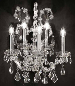 Casa Padrino Luxus Barock Wandleuchte Silber 42 x 32 x H. 53 cm - Prunkvolle Barockstil Wandlampe mit venezianischen Kristallglas - Edel & Prunkvoll - Luxus Qualit�t - Made in Italy