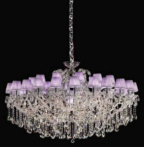 Casa Padrino Luxus Barock Kristallglas Kronleuchter Silber / Lila  165 x H. 95 cm - Venezianischer Kronleuchter - Schloss Kronleuchter - Palast Kronleuchter - Luxus Qualit�t - Made in Italy