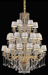 Casa Padrino Luxus Barock Kristall Kronleuchter Gold / Silber  115 x H. 140 cm - Groer Kronleuchter mit venezianischen Kristallglas - Edel & Prunkvoll - Luxus Qualitt - Made in Italy