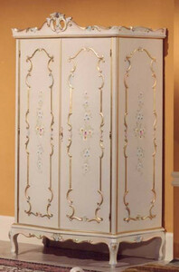Casa Padrino Luxus Barock Schlafzimmerschrank Elfenbein / Mehrfarbig / Gold - Prunkvoller Barock Kleiderschrank - Luxus Schlafzimmer M�bel im Barockstil - Luxus Qualit�t - Made in Italy
