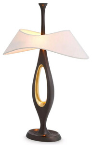 Casa Padrino Luxus Tischleuchte Rotguss / Messing / Wei 41,5 x H. 63 cm - Messing Schreibtischleuchte mit Lampenschirm - Luxus Tischleuchten - Luxus Leuchten - Luxus Mbel - Luxus Interior