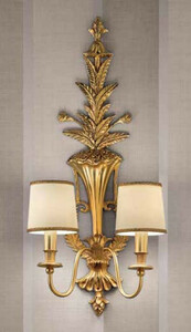 Casa Padrino Luxus Barock Doppel Wandleuchte Gold / Elfenbein 40 x 25 x H. 75 cm - Prunkvolle Wandlampe im Barockstil - Barock Leuchten - Edel & Prunkvoll - Luxus Qualit�t - Made in Italy