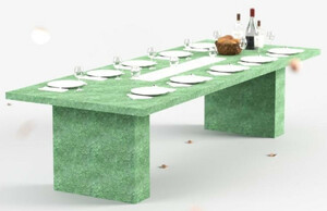 Casa Padrino Luxus Esstisch mit Bioethanol Kamin 300 x 115 x H. 75 cm - Verschiedene Farben - Esszimmertisch - Gartentisch - Esszimmer M�bel - Garten M�bel - Luxus M�bel - Luxus Einrichtung