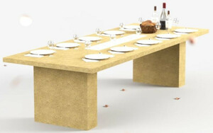 Casa Padrino Luxus Esstisch mit Bioethanol Kamin 300 x 115 x H. 75 cm - Verschiedene Farben - Esszimmertisch - Gartentisch - Esszimmer M�bel - Garten M�bel - Luxus M�bel - Luxus Einrichtung