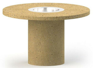 Casa Padrino Luxus Esstisch mit Bioethanol Kamin  120 x H. 75 cm - Verschiedene Farben - Esszimmertisch - Gartentisch - Esszimmer M�bel - Garten M�bel - Luxus M�bel - Luxus Einrichtung