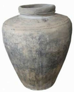 Casa Padrino Luxus Barock Terracotta Vase Antik Beige  37 x H. 85 cm - Handgefertigte Antik Stil Blumenvase - Blumentopf - Pflanzentopf - Barock Deko Accessoires - Barockstil Garten Deko