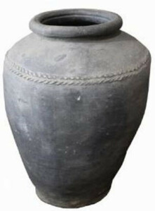 Casa Padrino Luxus Barock Terracotta Vase Antik Grau  42 x H. 85 cm - Handgefertigte Antik Stil Blumenvase - Blumentopf - Pflanzentopf - Barock Deko Accessoires - Barockstil Garten Deko