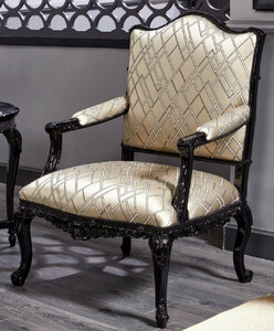 Casa Padrino Luxus Barock Sessel Gold / Schwarz - Prunkvoller Wohnzimmer Sessel - Barockstil Wohnzimmer Mbel - Luxus Mbel im Barockstil - Barock Einrichtung - Edel & Prunkvoll